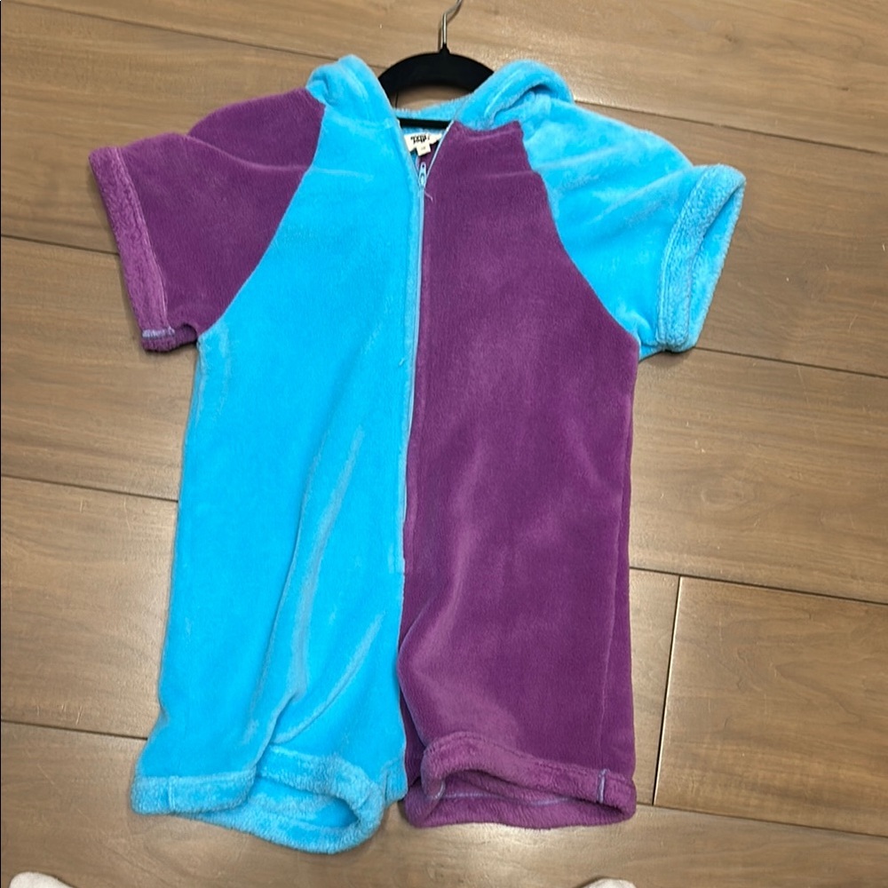 Colorful Hooded Plush Onesie
